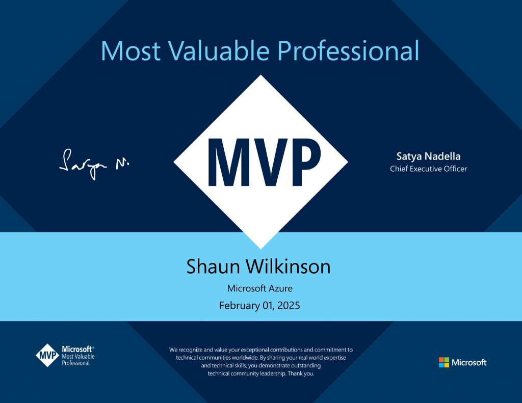 Awarded the Microsoft Azure&nbsp;MVP